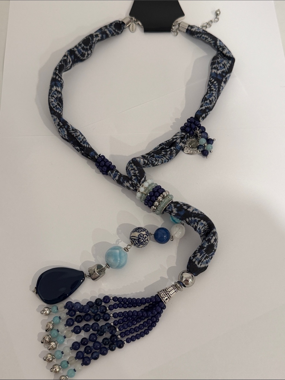 Chico's Nani Indigo Scarf Necklace